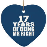 17th Anniversary 17 Years Of Being Mr Right - Heart Ornament