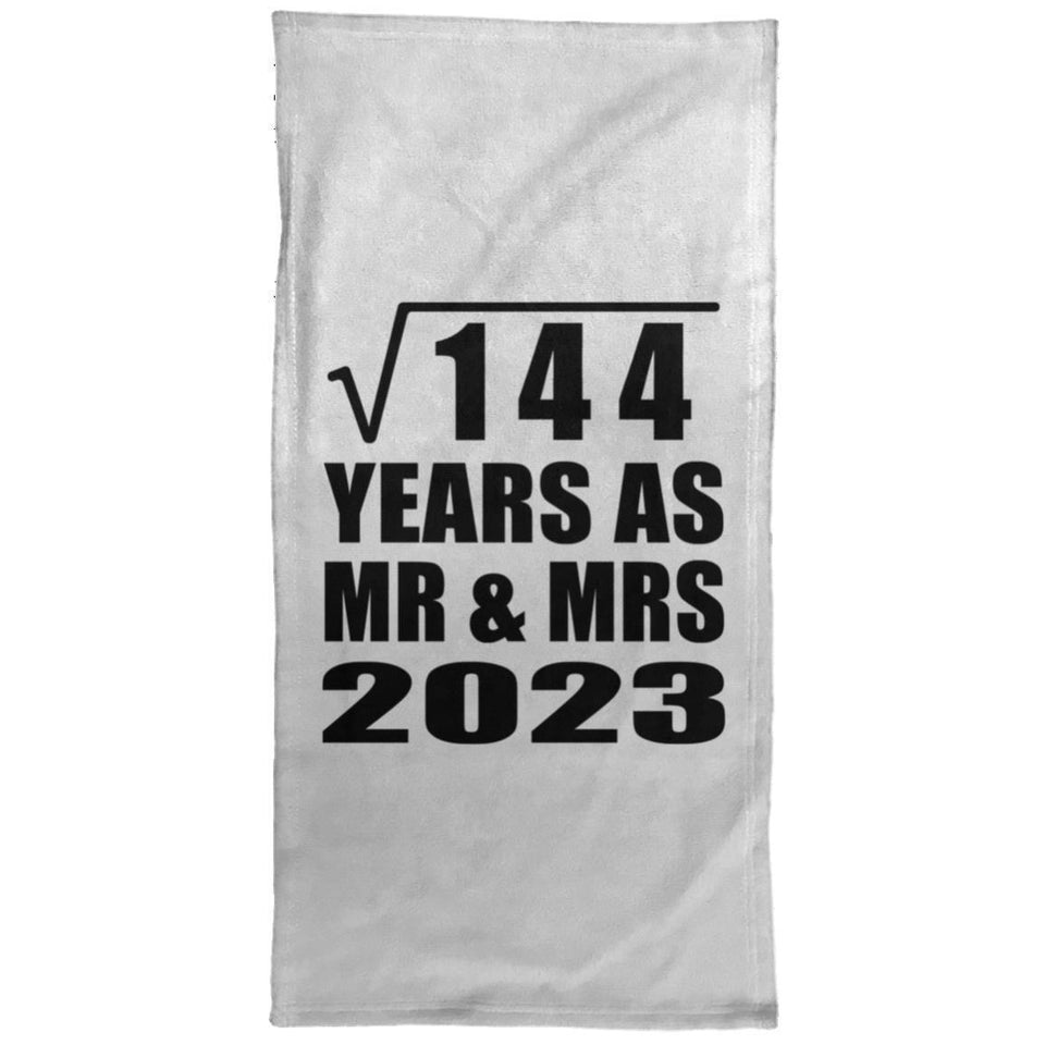 12th Anniversary Square Root of 144 Years As Mr & Mrs 2023 - Hand Towel