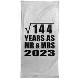 12th Anniversary Square Root of 144 Years As Mr & Mrs 2023 - Hand Towel