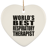 World's Best Respiratory Therapist - Heart Ornament