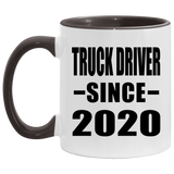 Truck Driver Since 2020 - 11oz Accent Mug Black