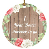 1st Anniversary 1 Year Down Forever to Go - Circle Ornament B