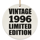 28th Birthday Vintage 1996 Limited Edition - Circle Ornament