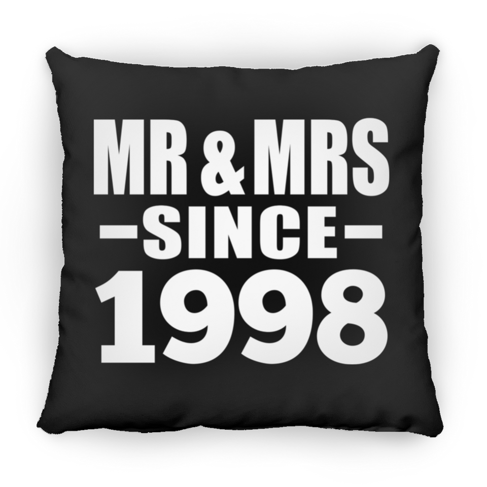 26th Anniversary Mr & Mrs Since 1998 - Throw Pillow Black
