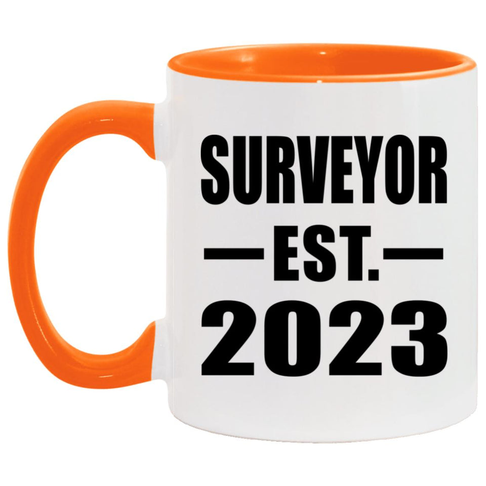 Surveyor Established EST. 2023 - 11oz Accent Mug Orange