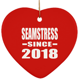 Seamstress Since 2018 - Heart Ornament
