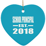 School Principal Established EST. 2018 - Heart Ornament