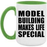 Model Building Makes Life Special - 15oz Accent Mug Green