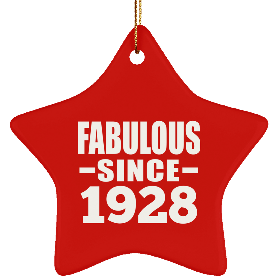 96th Birthday Fabulous Since 1928 - Star Ornament