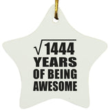 38th Birthday Square Root of 1444 Years of Being Awesome - Star Ornament
