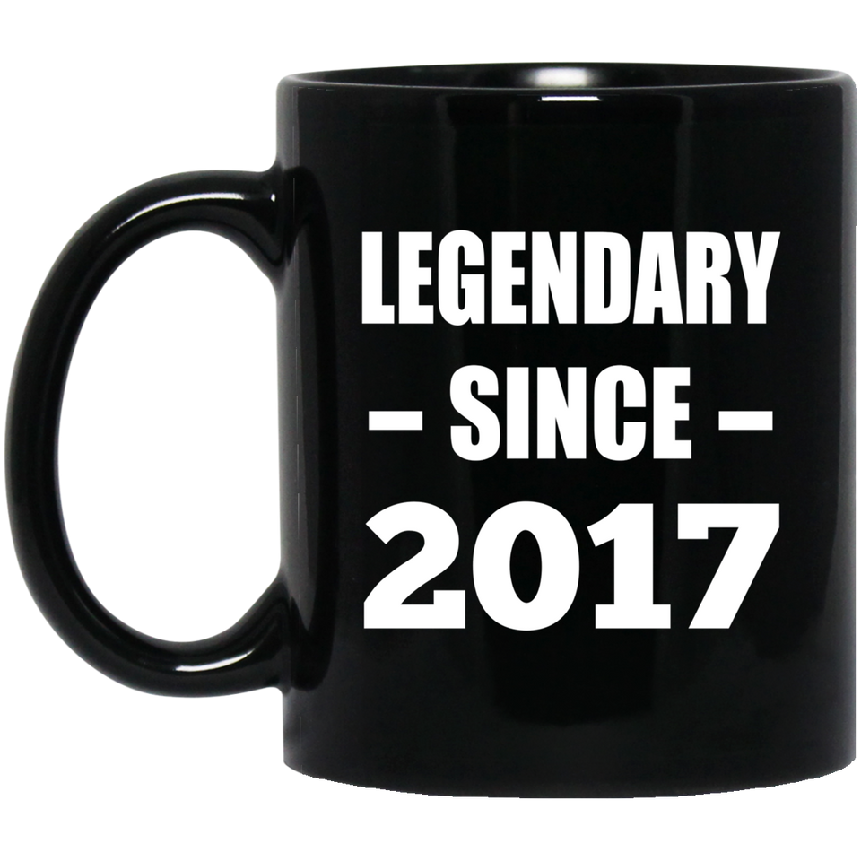 7th Birthday Legendary Since 2017 - 11oz Coffee Mug Black