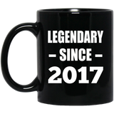 7th Birthday Legendary Since 2017 - 11oz Coffee Mug Black