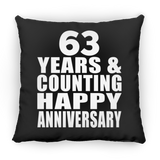 Happy 63rd Anniversary 63 Years & Counting - Throw Pillow Black