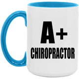 A+ Chiropractor - 15oz Accent Mug Blue