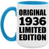 88th Birthday Original 1936 Limited Edition - 15oz Accent Mug Blue