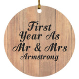 First Year As Mr & Mrs Armstrong - Circle Ornament C