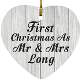 First Christmas As Mr & Mrs Long - Heart Ornament F