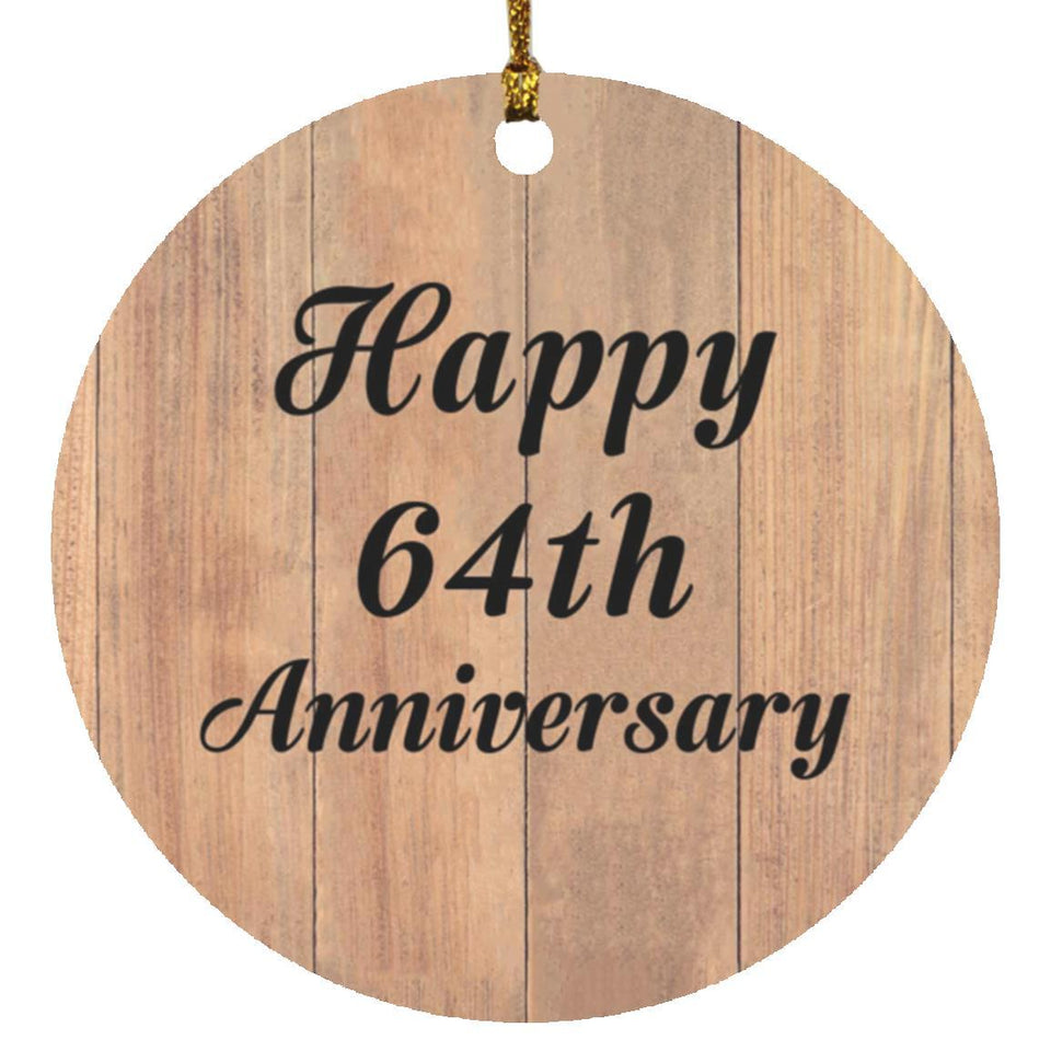 Happy 64th Anniversary - Circle Ornament C