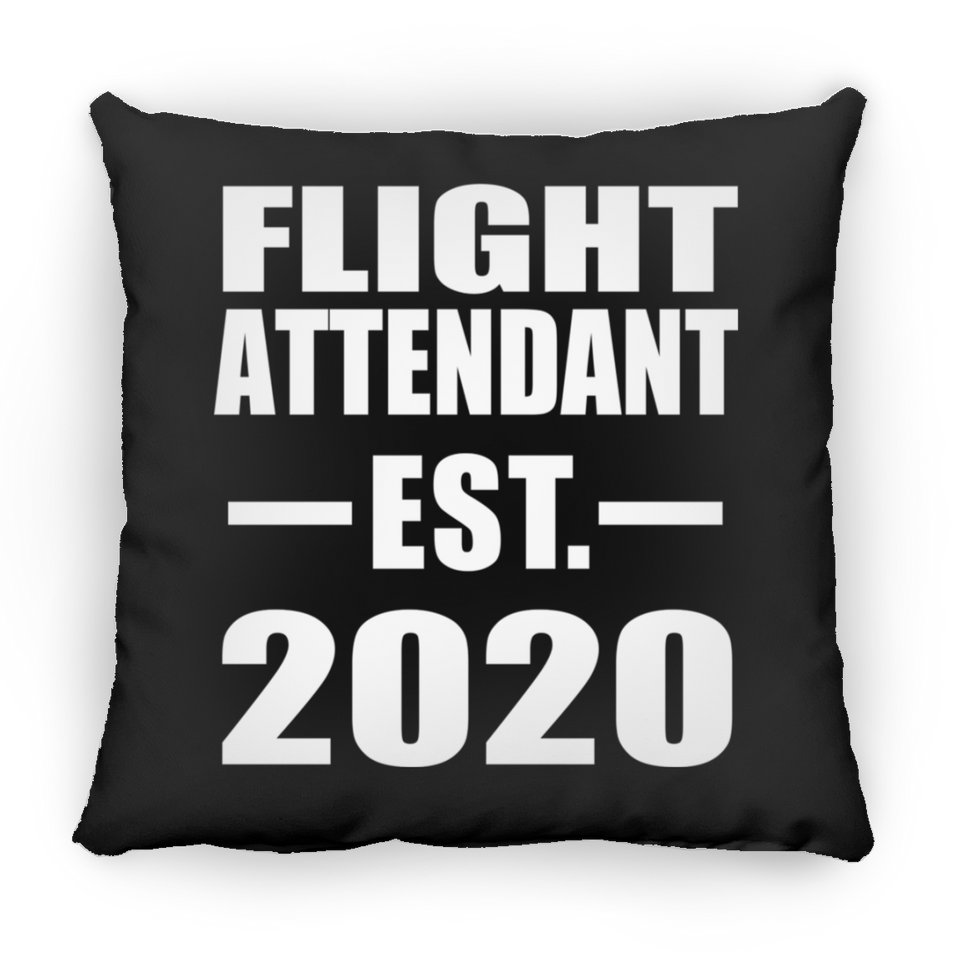 Flight Attendant Established EST. 2020 - Throw Pillow Black