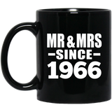 58th Anniversary Mr & Mrs Since 1966 - 11 Oz Coffee Mug Black