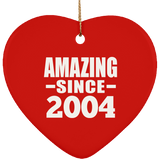 20th Birthday Amazing Since 2004 - Heart Ornament