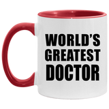 World's Greatest Doctor - 11oz Accent Mug Red