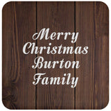 Merry Christmas Burton Family - Drink Coaster D
