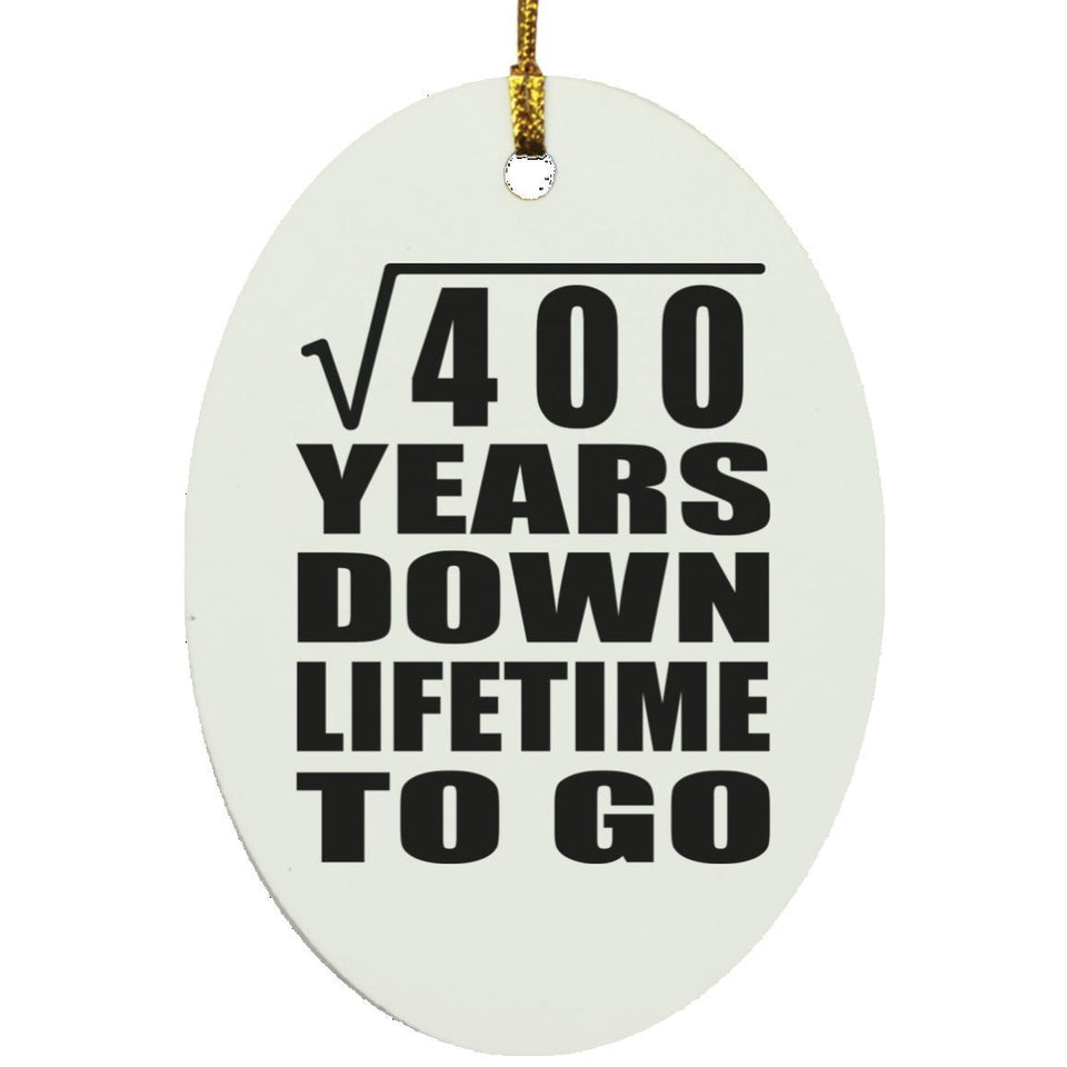 20th Anniversary Square Root of 400 Years Lifetime To Go - Oval Ornament