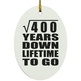 20th Anniversary Square Root of 400 Years Lifetime To Go - Oval Ornament