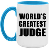 World's Greatest Judge - 15oz Accent Mug Blue