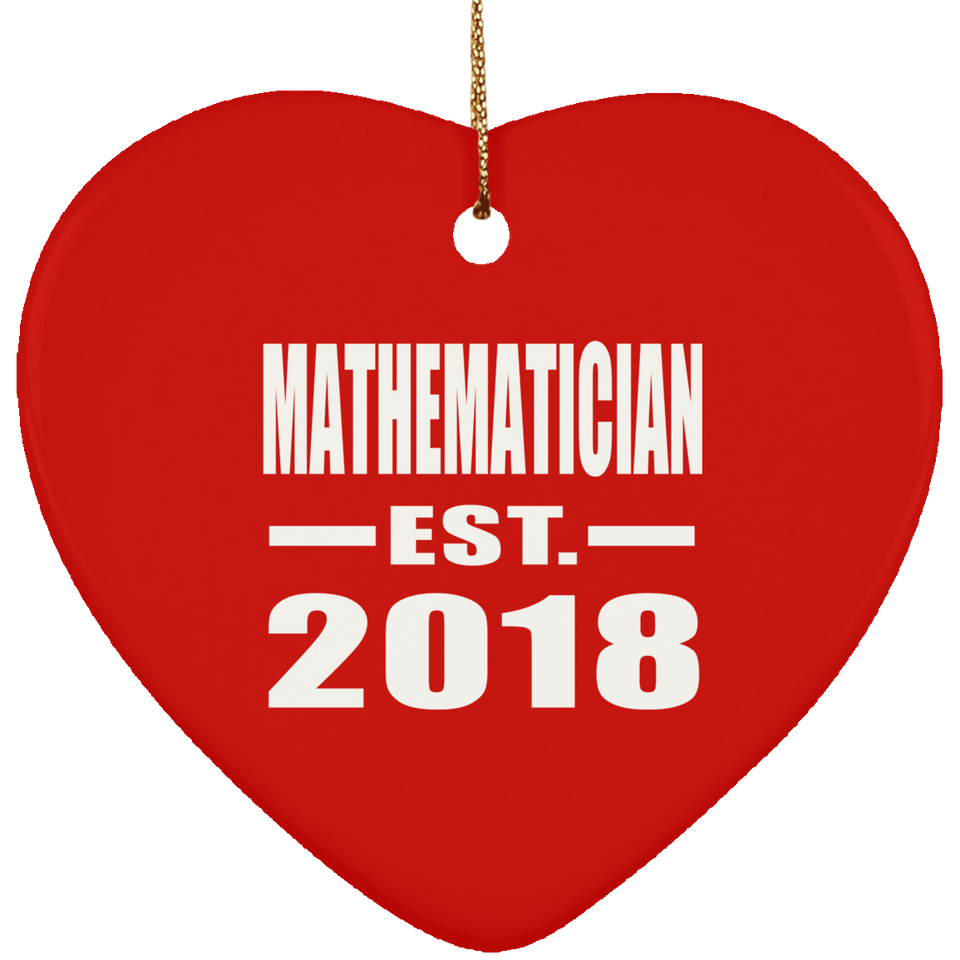 Mathematician Established EST. 2018 - Heart Ornament