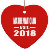 Mathematician Established EST. 2018 - Heart Ornament