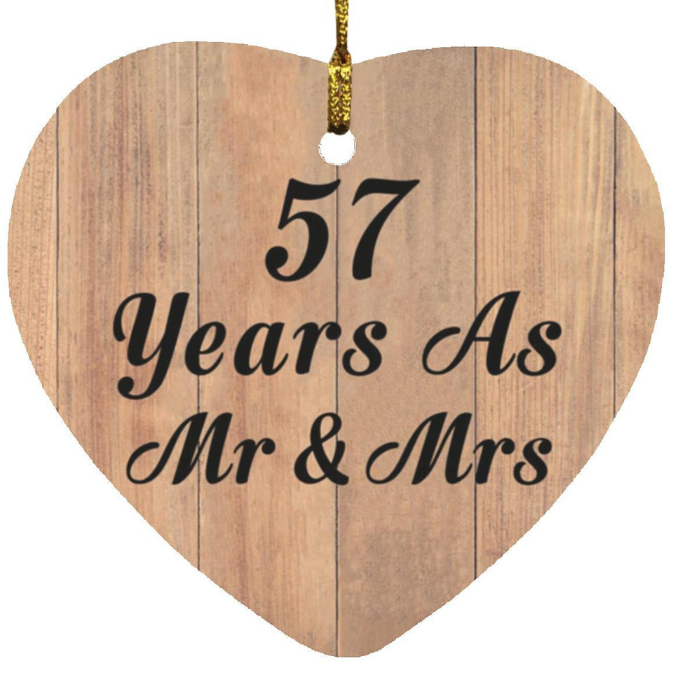 57 Years As Mr & Mrs - Heart Ornament C