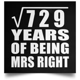 27th Anniversary Square Root of 729 Years of Being Mrs Right - Poster Square