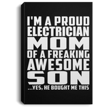 Proud Electrician Mom Of Awesome Son - Canvas Portrait