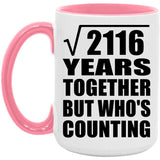 46th Anniversary Square Root of 2116 Years Who's Counting - 15oz Accent Mug Pink