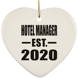 Hotel Manager Established EST. 2020 - Heart Ornament