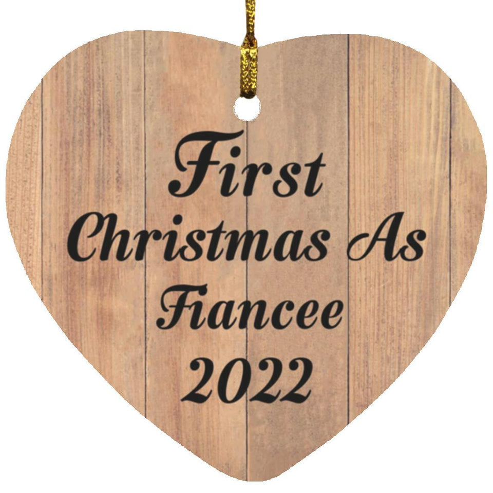 First Christmas As Fiancee 2022 - Heart Ornament C