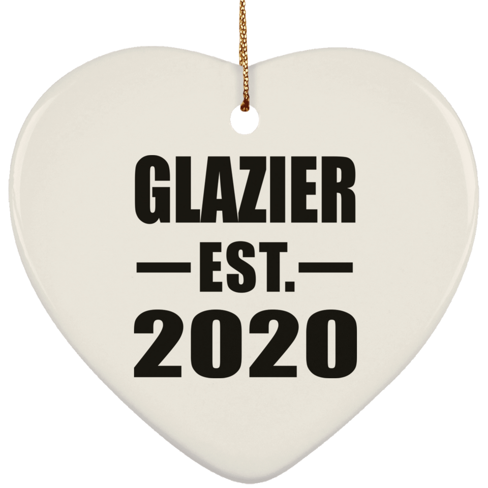 Glazier Established EST. 2020 - Heart Ornament