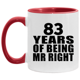83rd Anniversary 83 Years Of Being Mr Right - 11oz Accent Mug Red