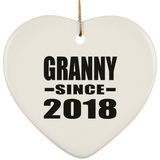 Granny Since 2018 - Heart Ornament