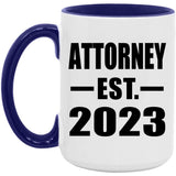 Attorney Established EST. 2023 - 15oz Accent Mug Purple