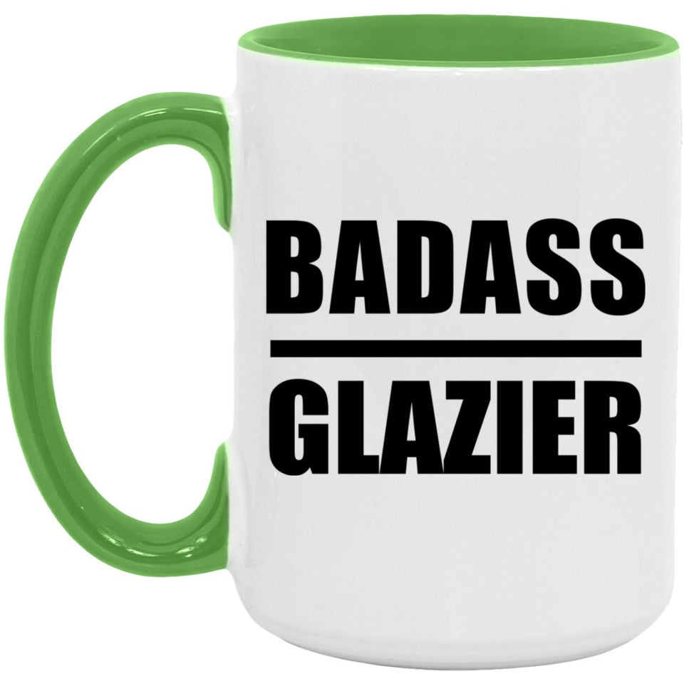 Badass Glazier - 15oz Accent Mug Green