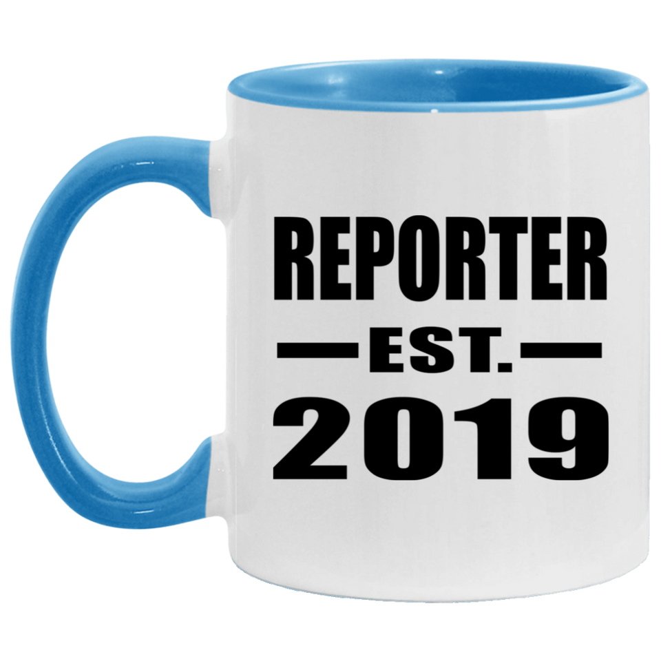 Reporter Established EST. 2019 - 11oz Accent Mug Blue