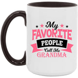 My Favorite People Call Me Grandma - 15oz Accent Mug Black