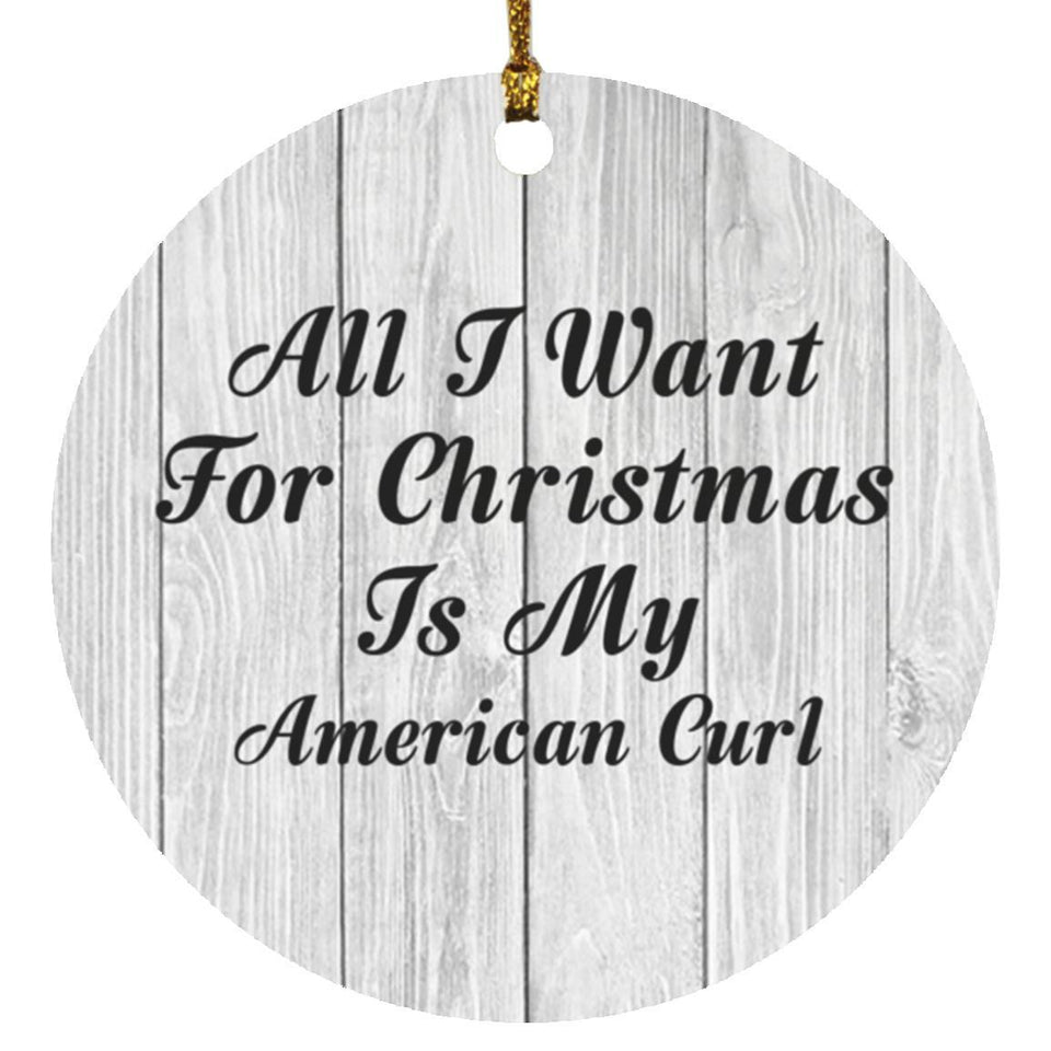 All I Want For Christmas Is My American Curl - Circle Ornament F