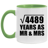 67th Anniversary Square Root of 4489 Years As Mr & Mrs - 11oz Accent Mug Green