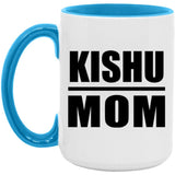 Kishu Mom - 15oz Accent Mug Blue