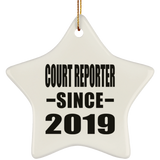 Court Reporter Since 2019 - Star Ornament