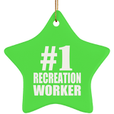 Number One #1 Recreation Worker - Star Ornament